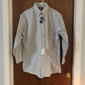 STAFFORD Men's Size 17 (32-33) Grey Long Sleeved Dress Shirt